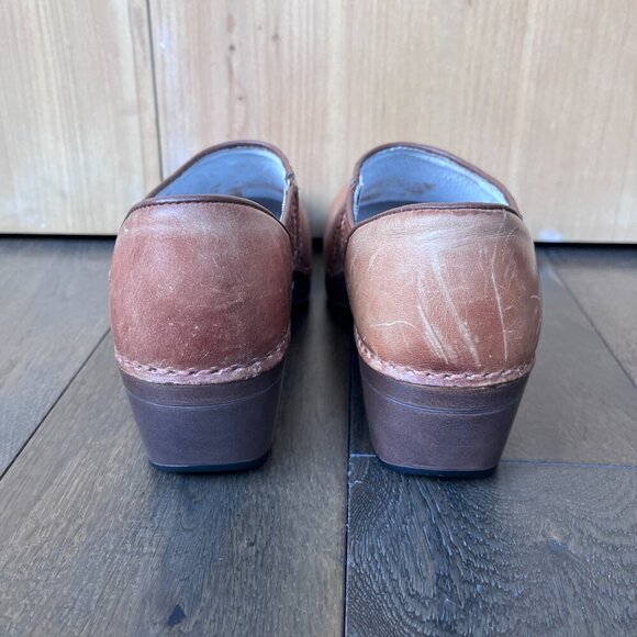Dansko Sienna Leather Clogs Burnished Tan Size US 7- 7.5 (est) Comfort Shoes - Picture 3 of 6